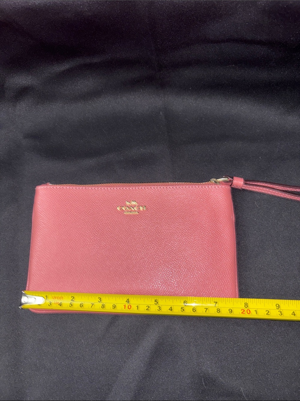 Coach Coral Pink Leather Wristlet Clutch - Picture 5 of 6